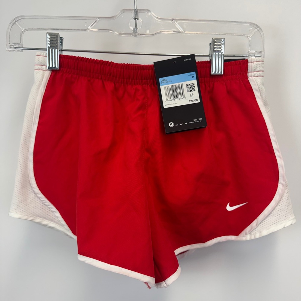 Nike Girls‎ Dry Dri-FIT Running Shorts Red White 848196-611 Size Medium NEW